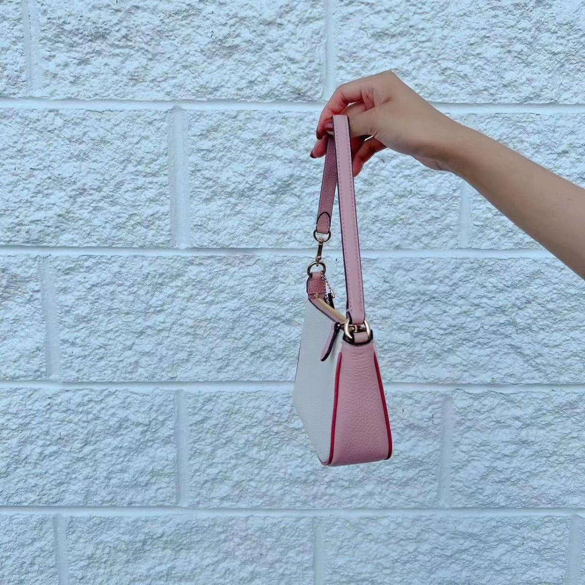 COACH CA797 Nolita 19 With Stripe Heart Motif In Chalk Multi COACH CA797 Nolita 19 With Stripe Heart Motif In Chalk Multi